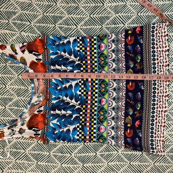 Desigual Georgina slim fit sleeveless tee tank top tropical fish print small NWT - Picture 9 of 11